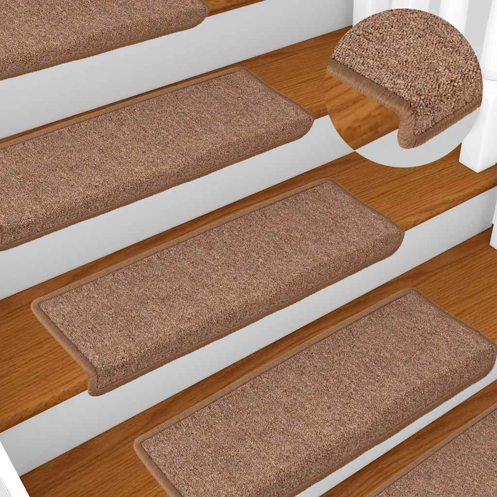 vidaXL Maty na schody 30 szt. 65x21x4 cm Brązowe prostokątne krawędzie