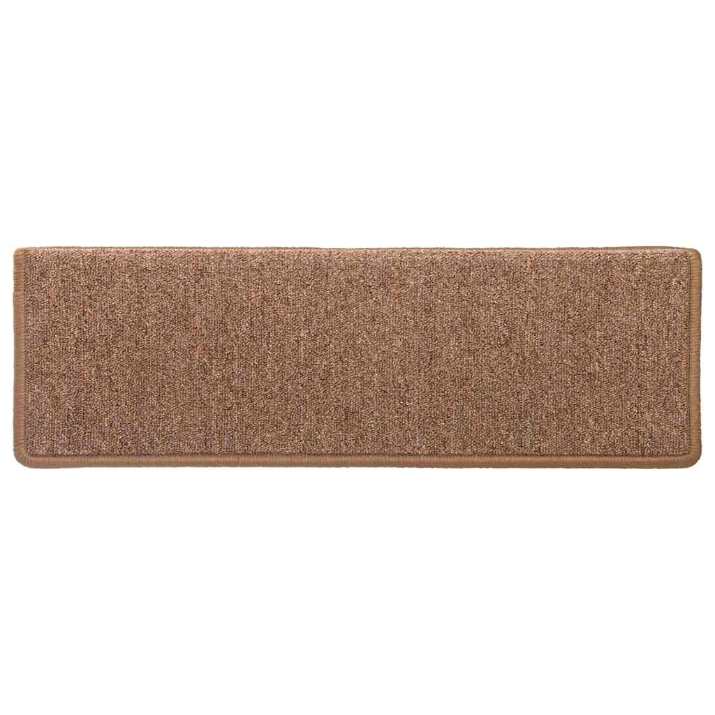 vidaXL Maty na schody 30 szt. 65x21x4 cm Brązowe prostokątne krawędzie