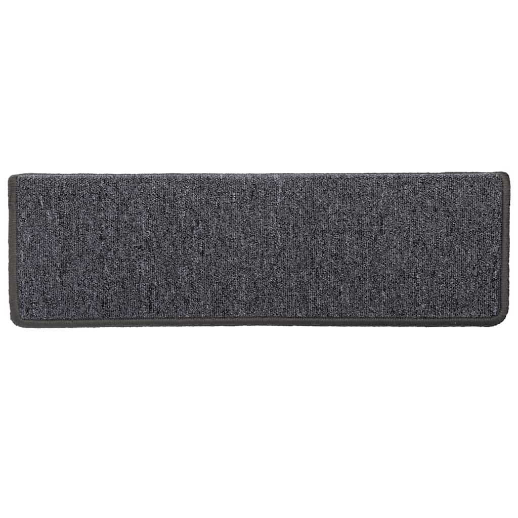 vidaXL Maty na schody 30 szt. 65x21x4 cm Ciemnoszary prostokątny brzeg