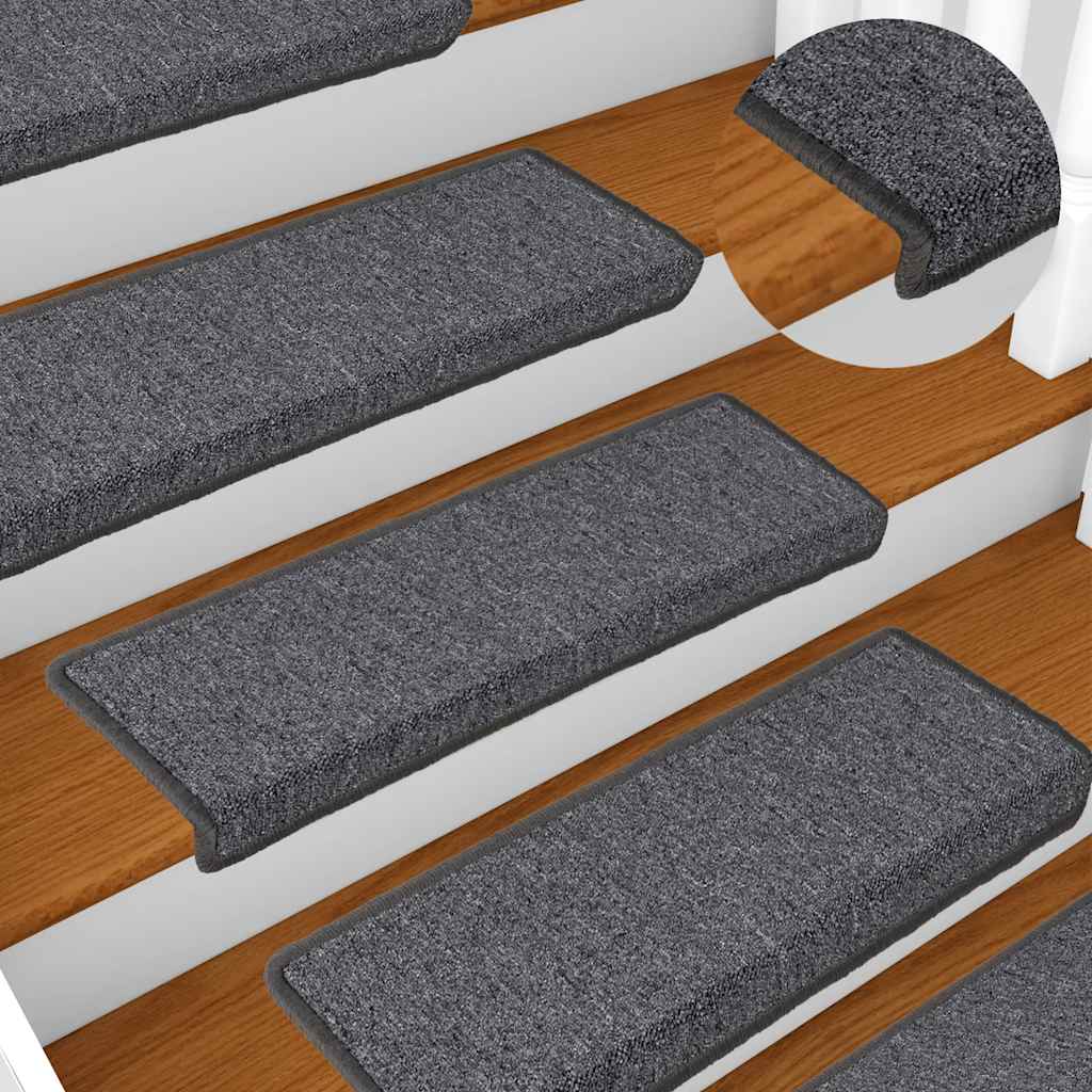 vidaXL Maty na schody 30 szt. 65x21x4 cm Ciemnoszary prostokątny brzeg