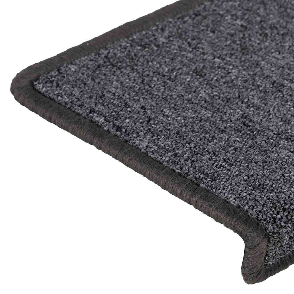 vidaXL Maty na schody 30 szt. 65x21x4 cm Ciemnoszary prostokątny brzeg