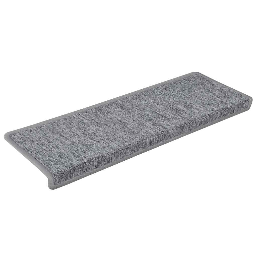 vidaXL Maty na schody 30 szt. 65x21x4 cm Jasnoszary prostokątny brzeg
