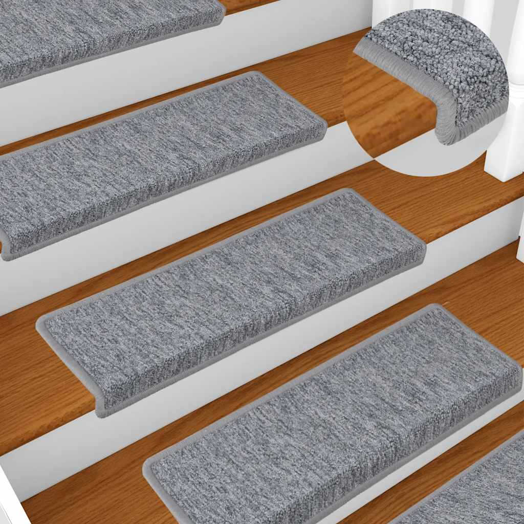 vidaXL Maty na schody 30 szt. 65x21x4 cm Jasnoszary prostokątny brzeg