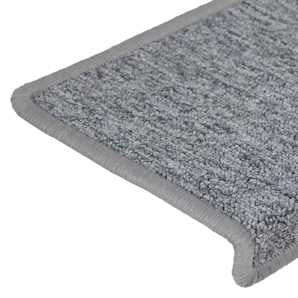 vidaXL Maty na schody 30 szt. 65x21x4 cm Jasnoszary prostokątny brzeg