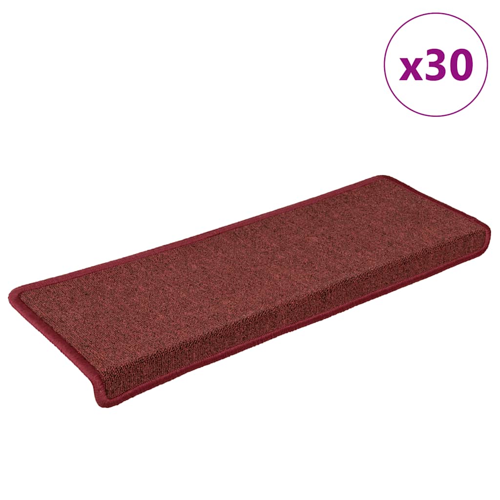 vidaXL Maty na schody 30 szt. 65x21x4 cm Bordeaux Rectangular Edge