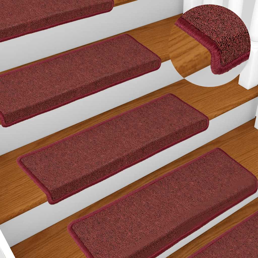 vidaXL Maty na schody 30 szt. 65x21x4 cm Bordeaux Rectangular Edge