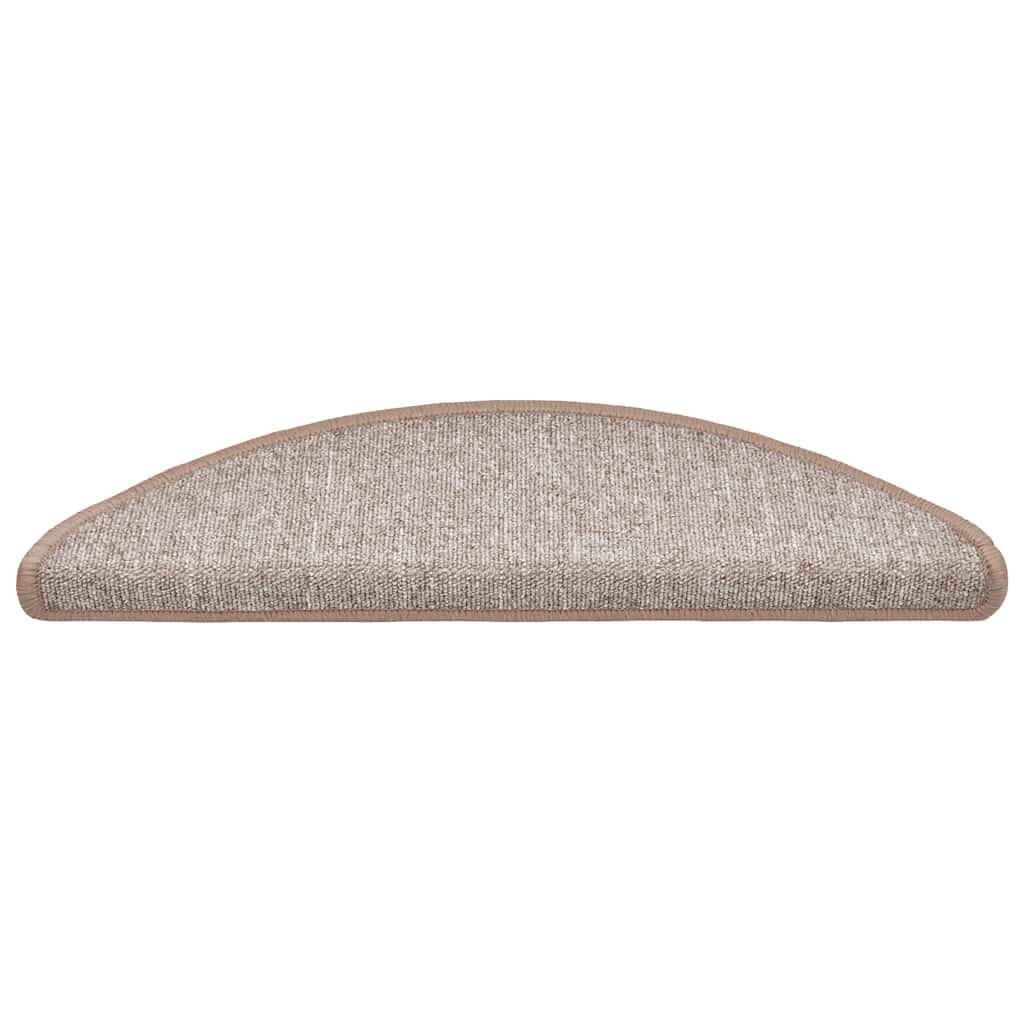 vidaXL Maty na schody 20 szt. 56x17x3 cm Jasnobrązowe półokrągłe