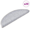 vidaXL Maty na schody 20 szt. 56x17x3 cm Jasnoszare półokrągłe