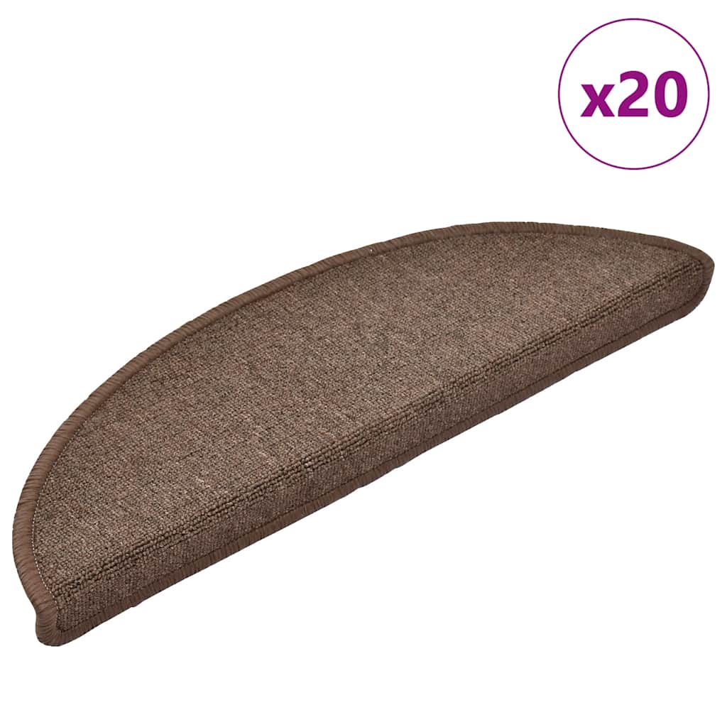 vidaXL Maty na schody 20 szt. 56x17x3 cm Brąz kawowy Półokrągły
