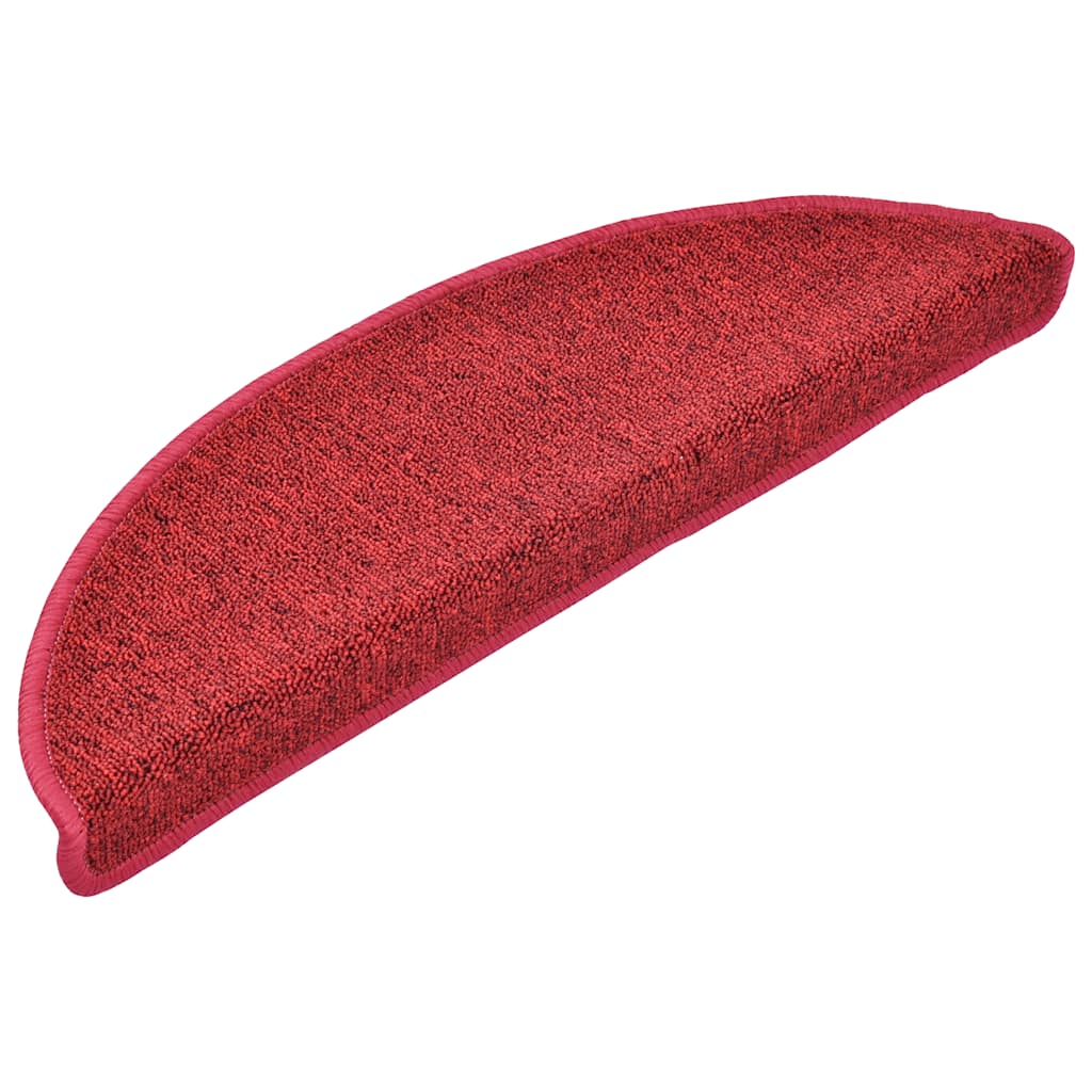 vidaXL Maty na schody 20 szt. 56x17x3 cm Czerwone Półokrągłe