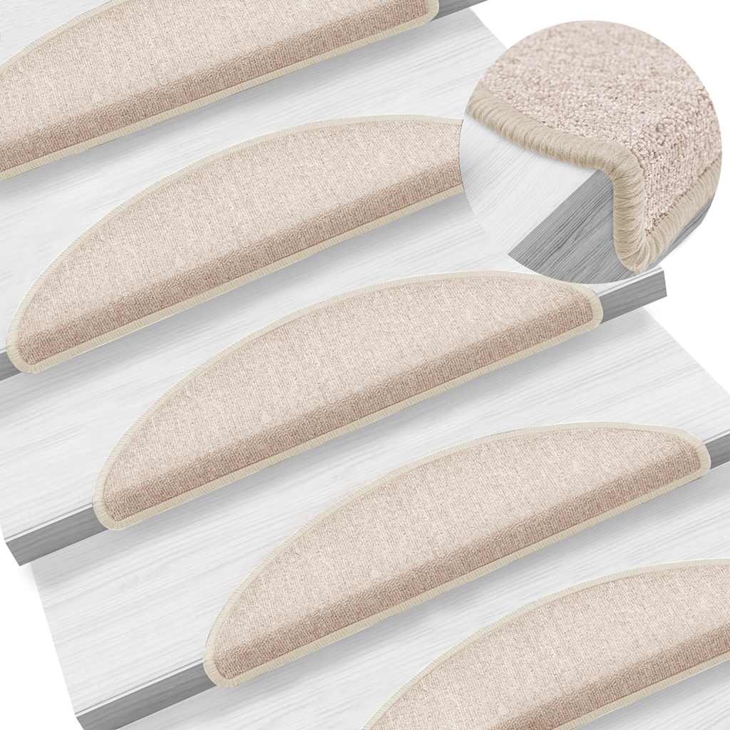 vidaXL Maty na schody 20 szt. 56x17x3 cm Taupe Półokrągłe