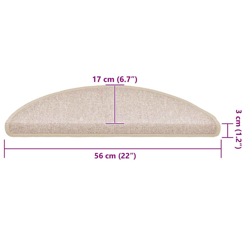 vidaXL Maty na schody 20 szt. 56x17x3 cm Taupe Półokrągłe