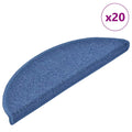 vidaXL Maty na schody 20 szt. 56x17x3 cm Niebieskie półokrągłe