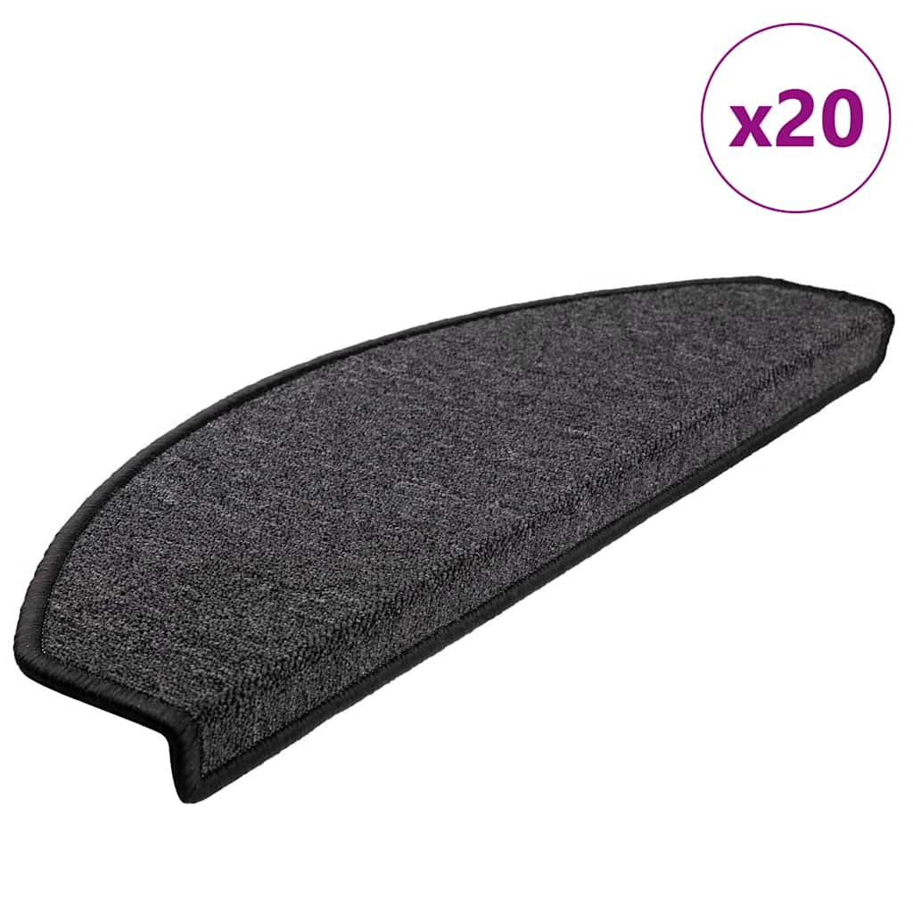 vidaXL Maty na schody 20 szt. 65x24x4 cm Antracytowe półokrągłe duże
