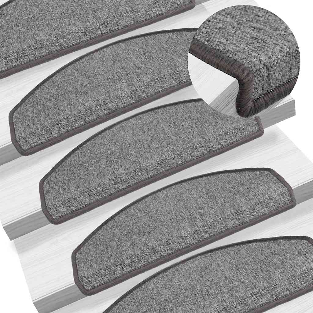 vidaXL Maty na schody 20 szt. 65x24x4 cm Ciemnoszare Półokrągłe Duże