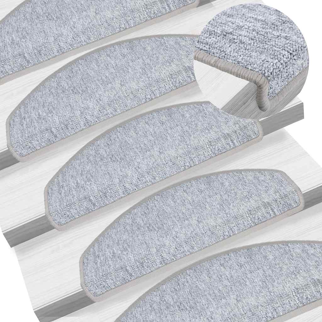 vidaXL Maty na schody 20 szt. 65x24x4 cm Jasnoszare Półokrągłe Duże