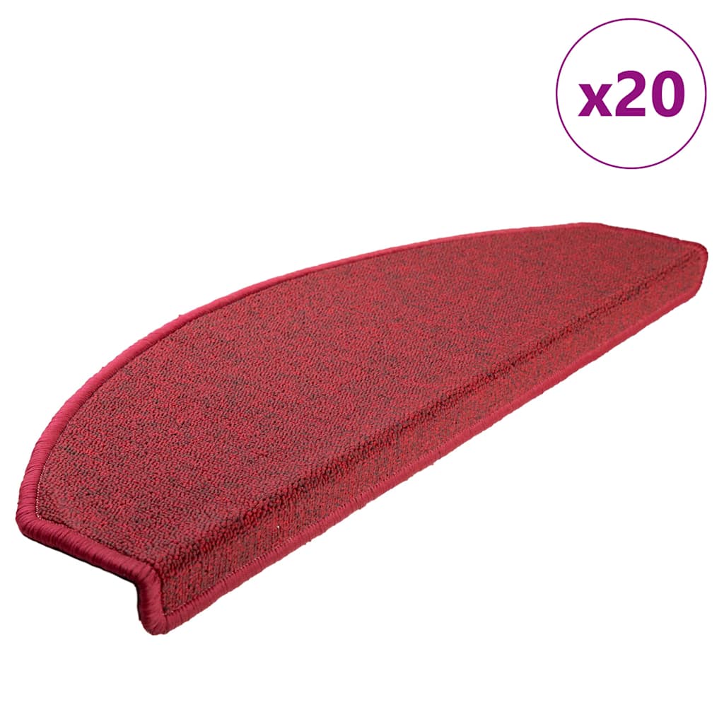 vidaXL Maty na schody 20 szt. 65x24x4 cm Czerwone Półokrągłe Duże