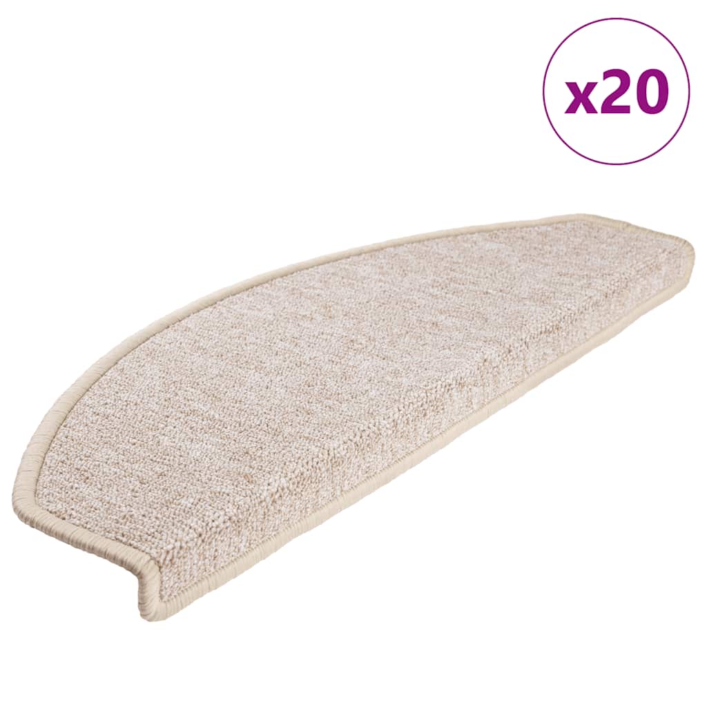 vidaXL Maty na schody 20 szt. 65x24x4 cm Taupe Półokrągłe Duże