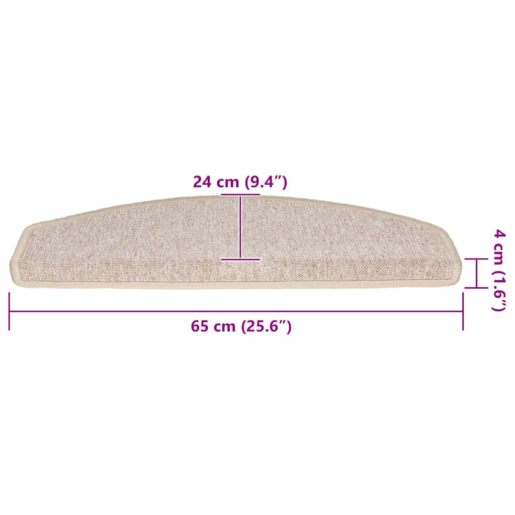 vidaXL Maty na schody 20 szt. 65x24x4 cm Taupe Półokrągłe Duże