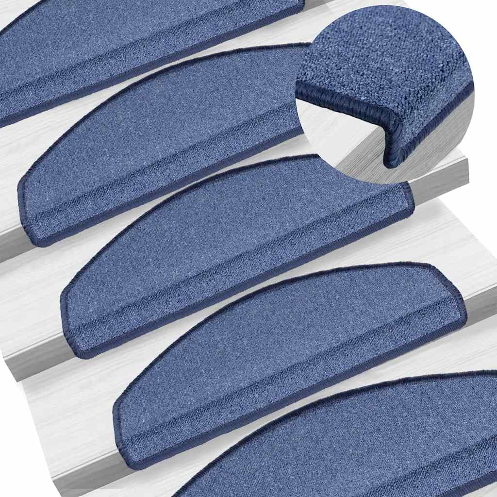 vidaXL Maty na schody 20 szt. 65x24x4 cm niebieskie półokrągłe duże