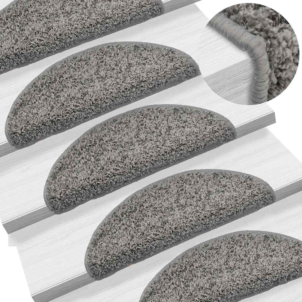 vidaXL Maty na schody 30 szt. 56x17x3 cm Szare półokrągłe