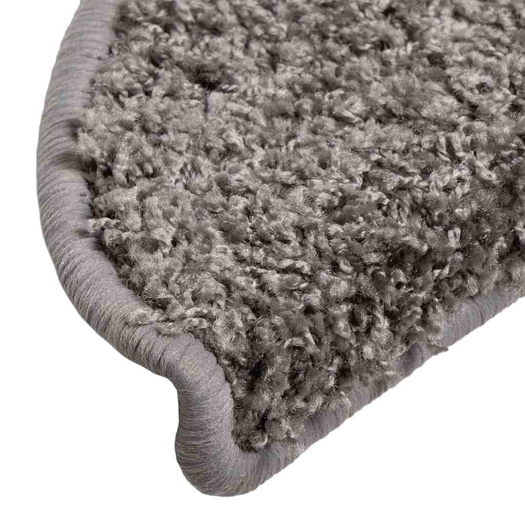 vidaXL Maty na schody 30 szt. 56x17x3 cm Szare półokrągłe