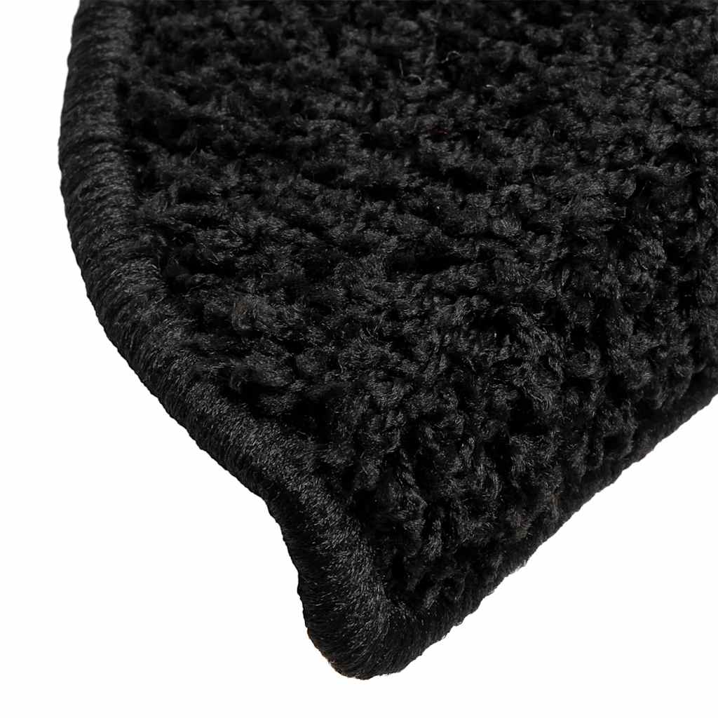 vidaXL Maty na schody 30 szt. 56x17x3 cm Czarne półokrągłe