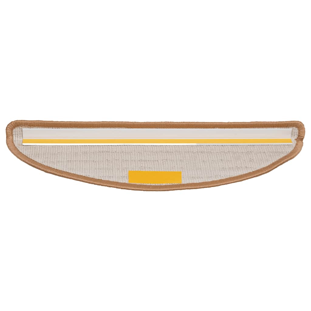 vidaXL Maty na schody 30 szt. 56x17x3 cm Beżowe półokrągłe