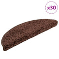 vidaXL Maty na schody 30 szt. 56x17x3 cm Brązowe półokrągłe