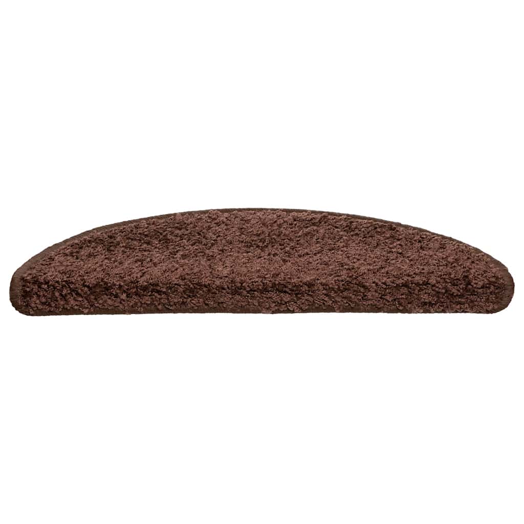 vidaXL Maty na schody 30 szt. 56x17x3 cm Brązowe półokrągłe