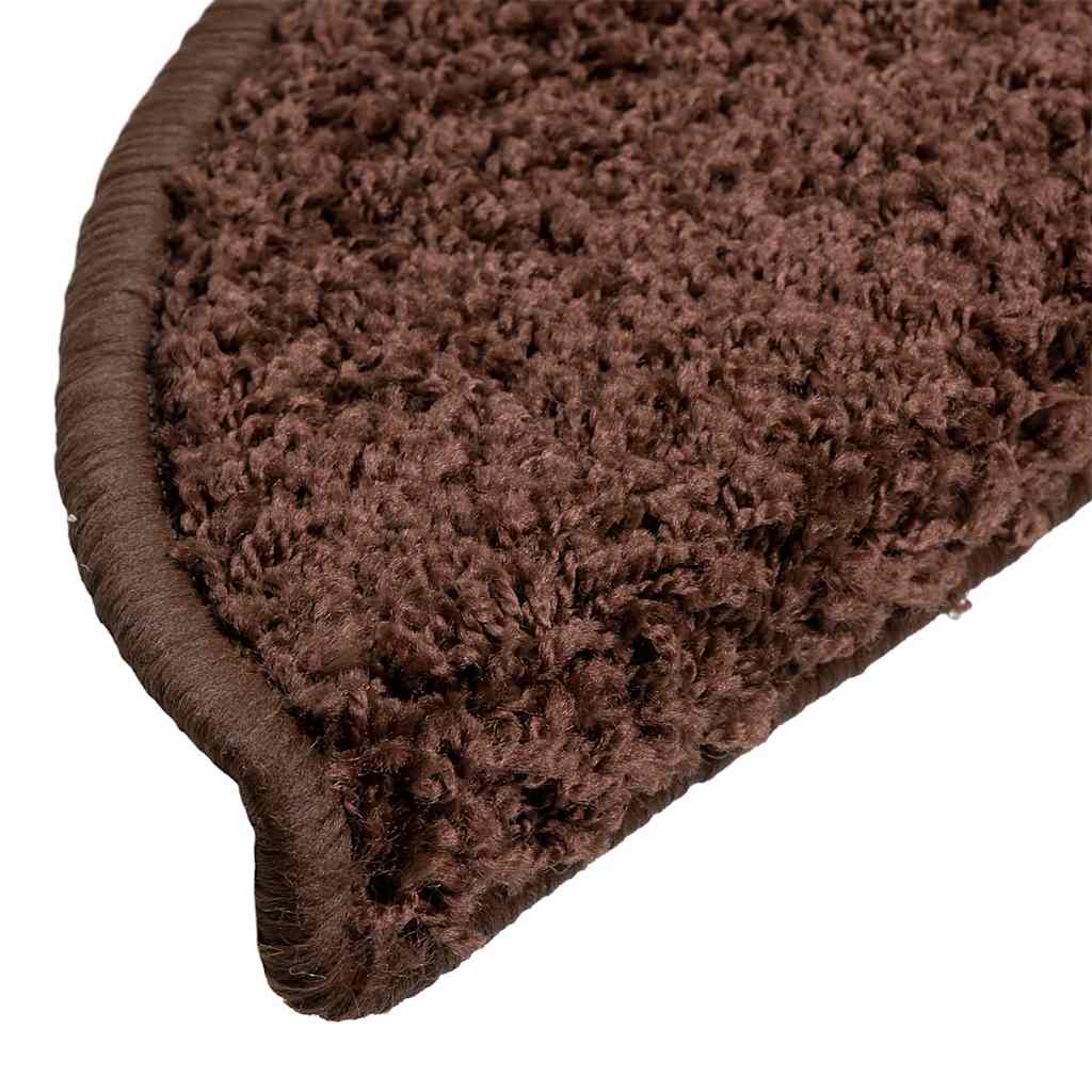 vidaXL Maty na schody 30 szt. 56x17x3 cm Brązowe półokrągłe