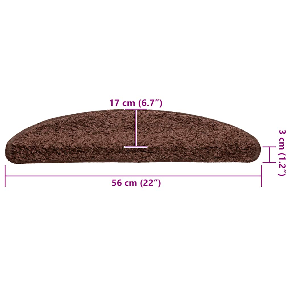 vidaXL Maty na schody 30 szt. 56x17x3 cm Brązowe półokrągłe