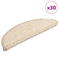vidaXL Maty na schody 30 szt. 56x17x3 cm Kremowe półokrągłe