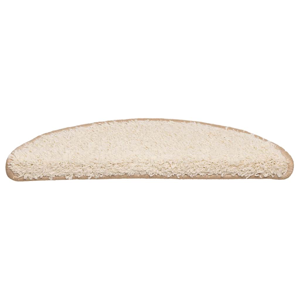 vidaXL Maty na schody 30 szt. 56x17x3 cm Kremowe półokrągłe