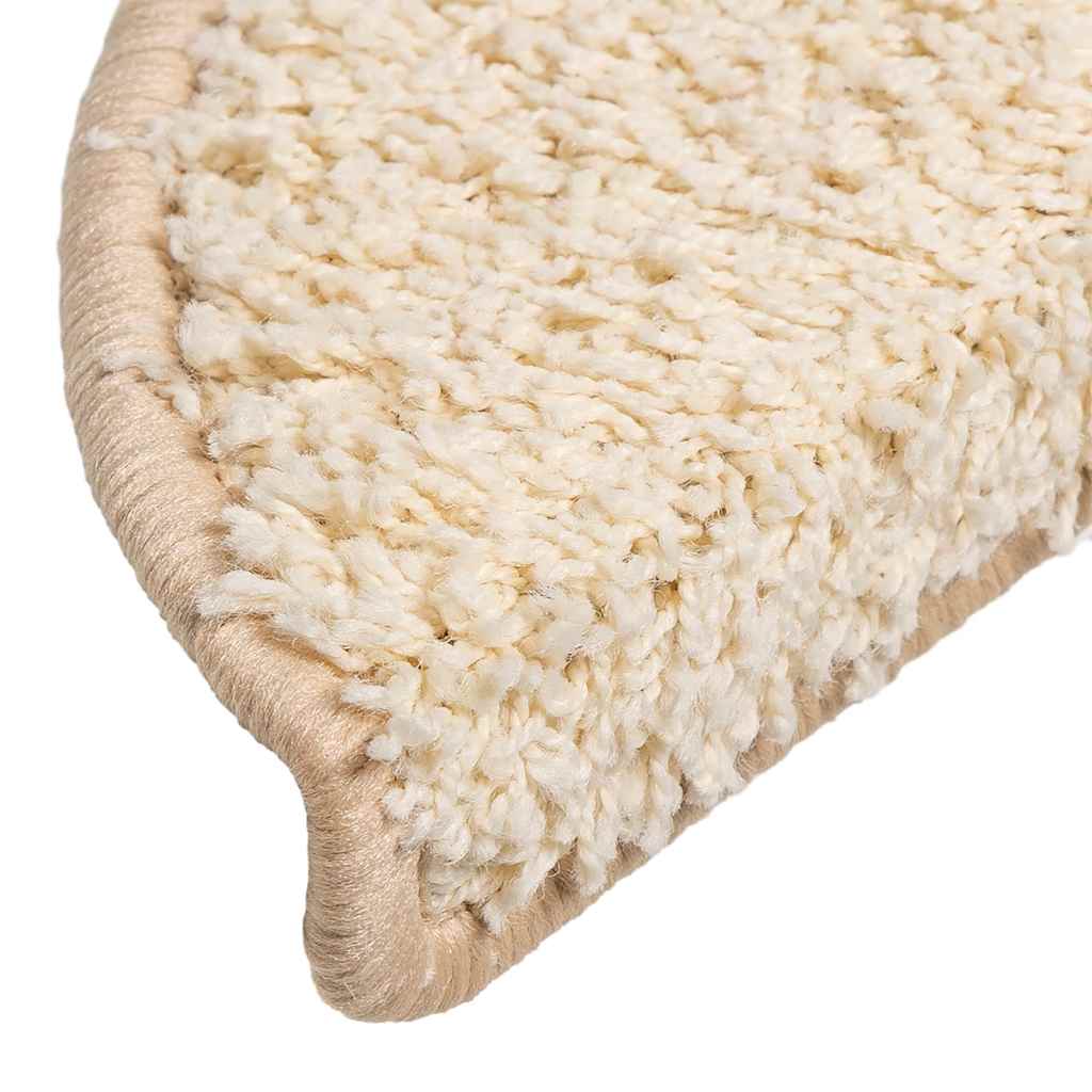 vidaXL Maty na schody 30 szt. 56x17x3 cm Kremowe półokrągłe
