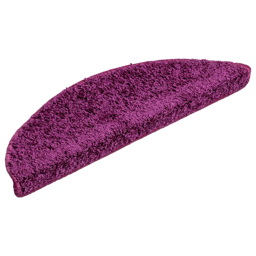 vidaXL Maty na schody 30 szt. 56x17x3 cm Fioletowe półokrągłe