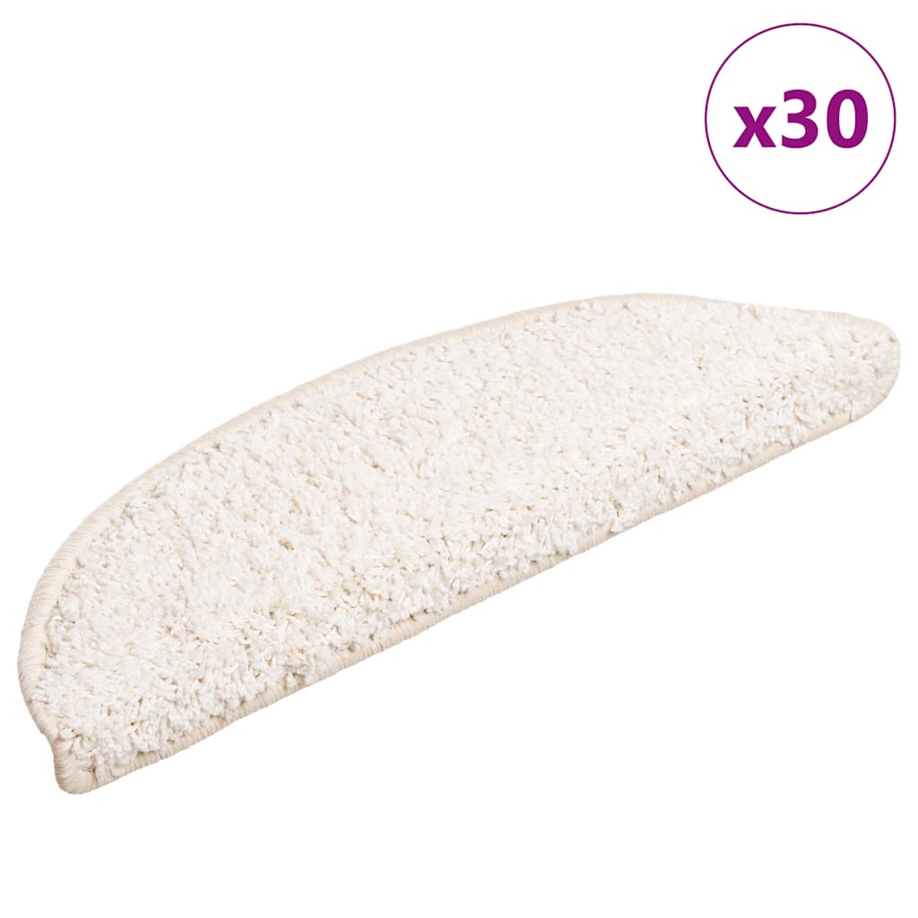 vidaXL Maty na schody 30 szt. 56x17x3 cm Białe półokrągłe