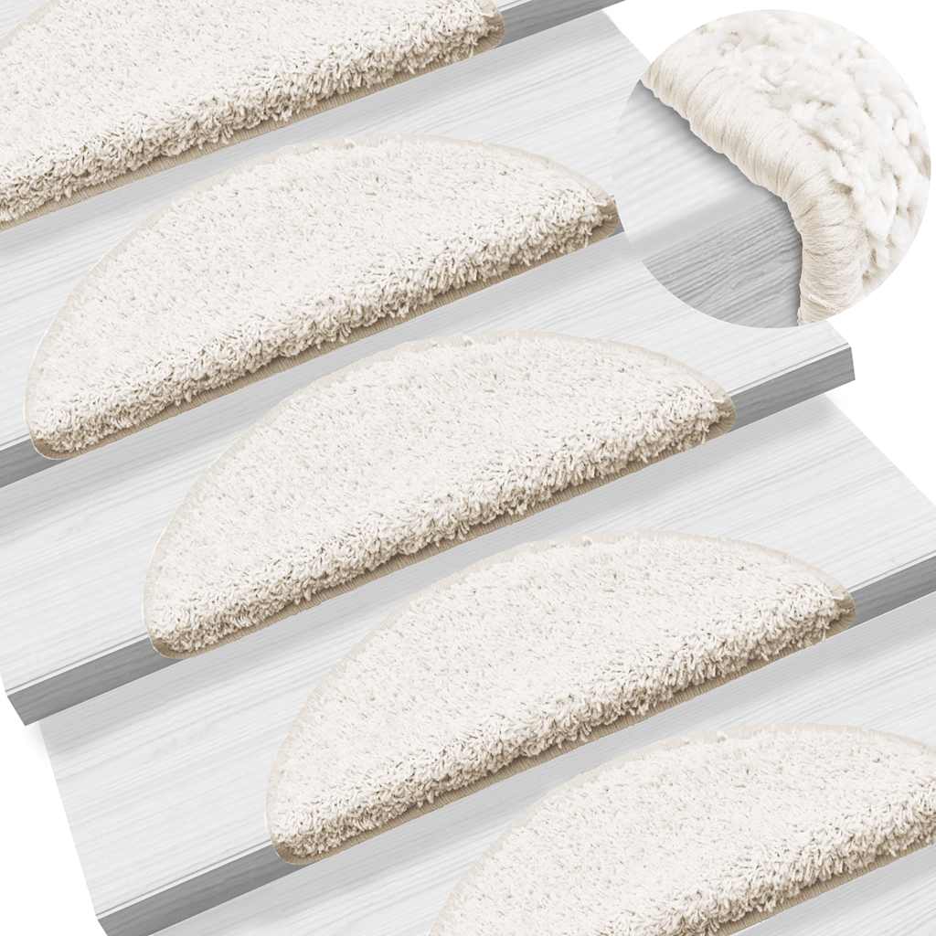 vidaXL Maty na schody 30 szt. 56x17x3 cm Białe półokrągłe