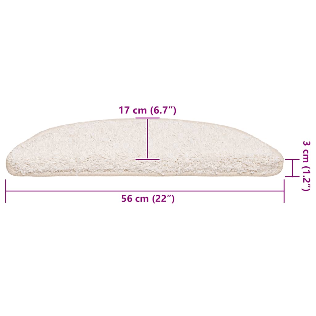 vidaXL Maty na schody 30 szt. 56x17x3 cm Białe półokrągłe