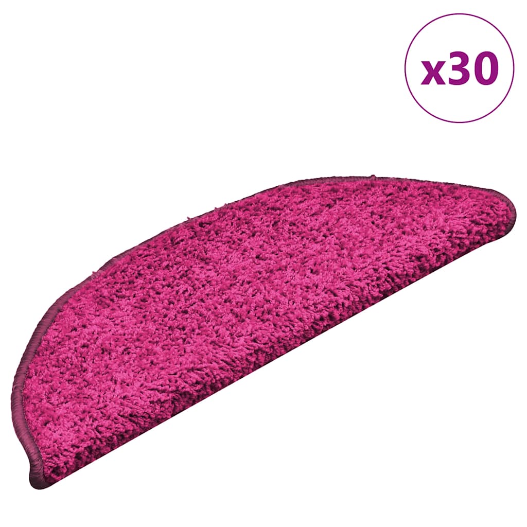 vidaXL Maty na schody 30 szt. 56x17x3 cm różowe półokrągłe