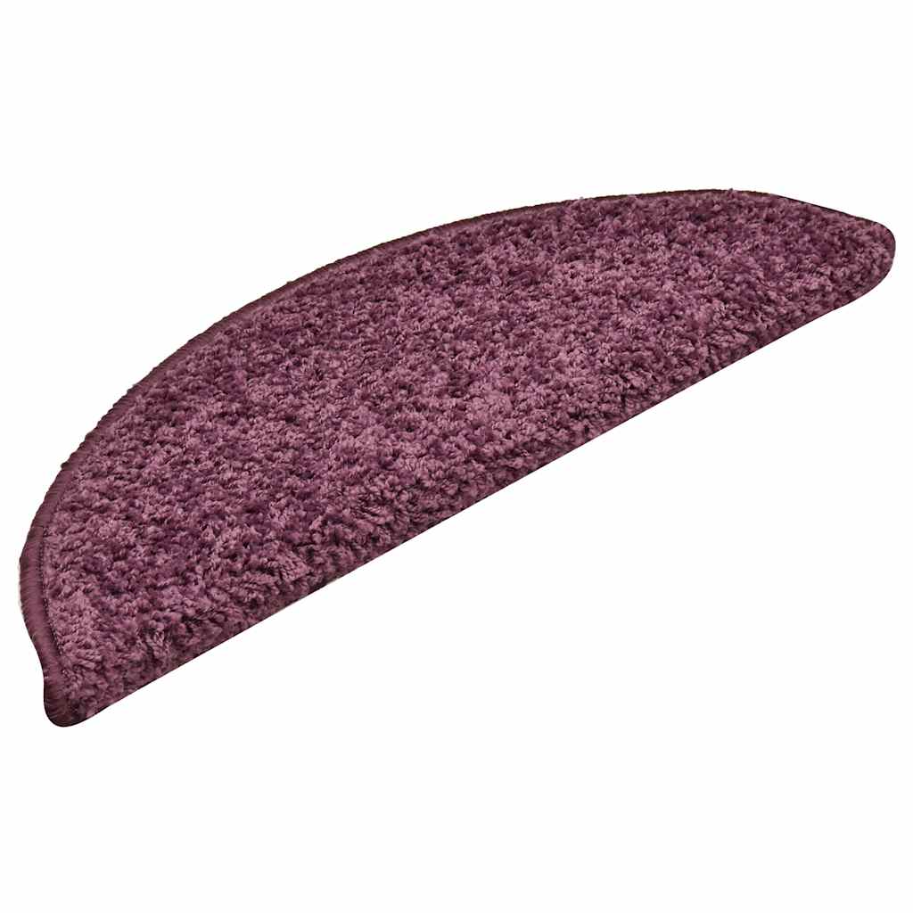 vidaXL Maty na schody 30 szt. 56x17x3 cm Ciemnofioletowe półokrągłe