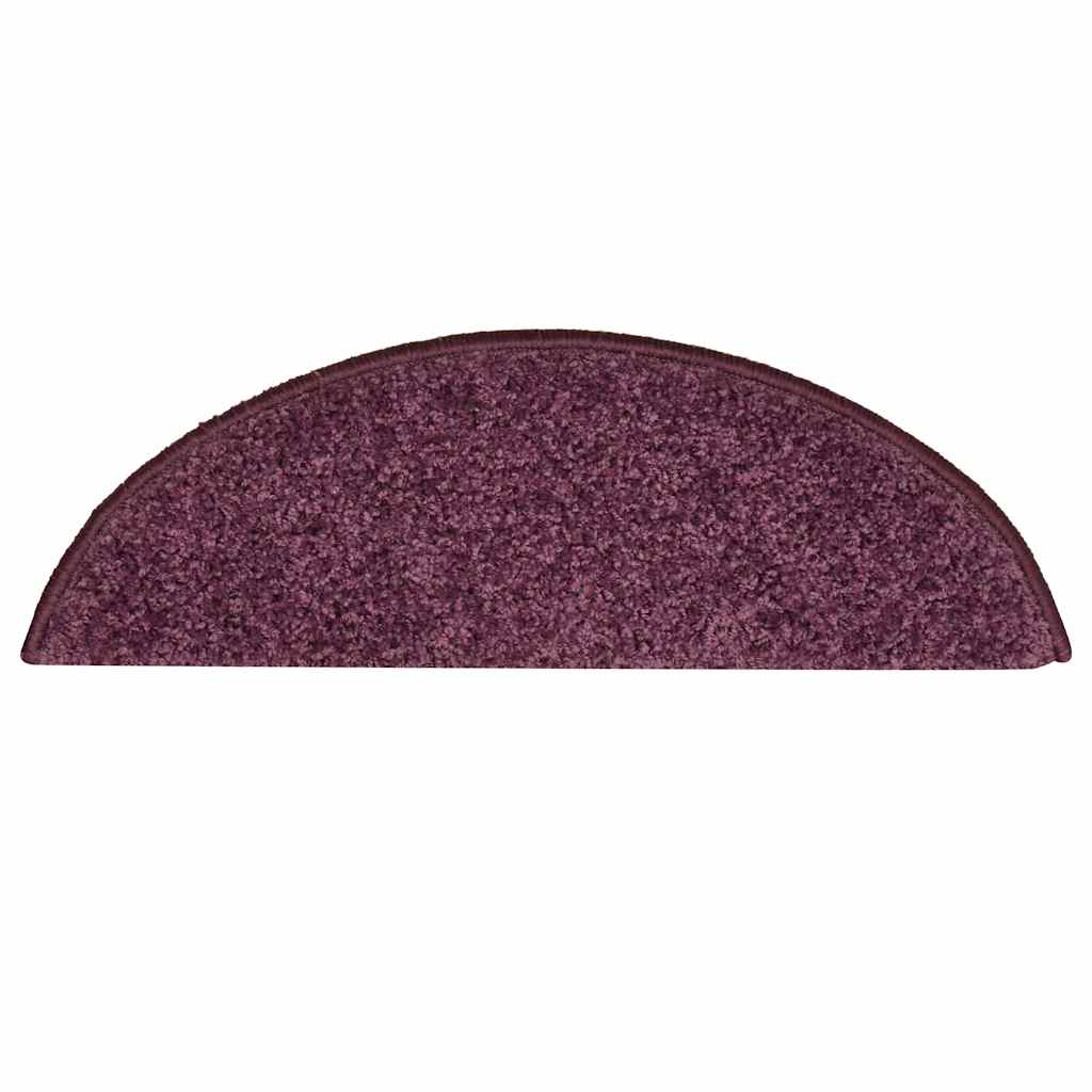 vidaXL Maty na schody 30 szt. 56x17x3 cm Ciemnofioletowe półokrągłe