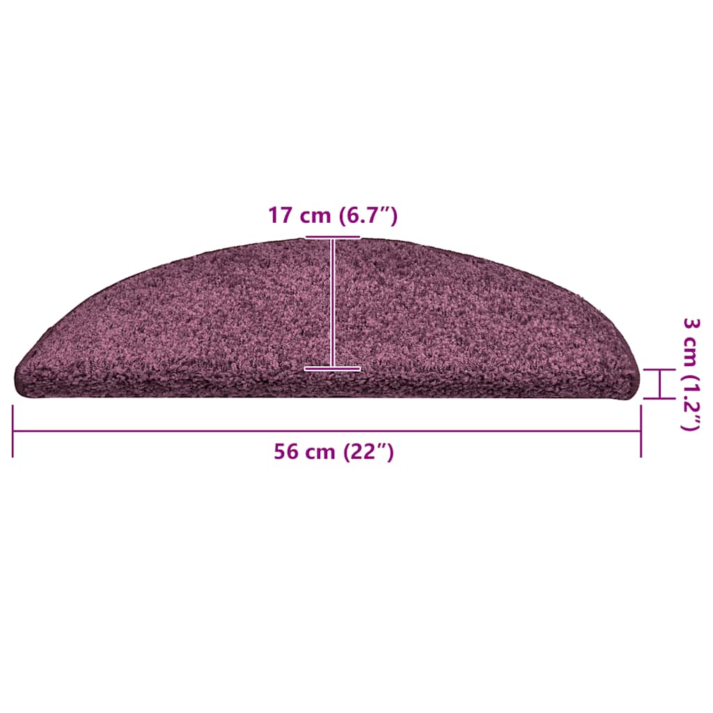 vidaXL Maty na schody 30 szt. 56x17x3 cm Ciemnofioletowe półokrągłe