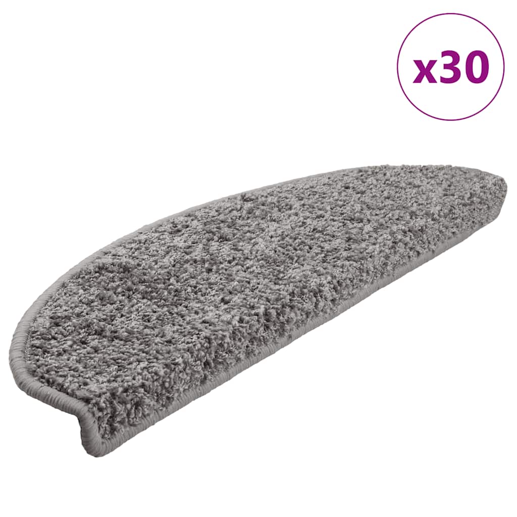 vidaXL Maty na schody 30 szt. 65x21x4 cm Szare półokrągłe duże
