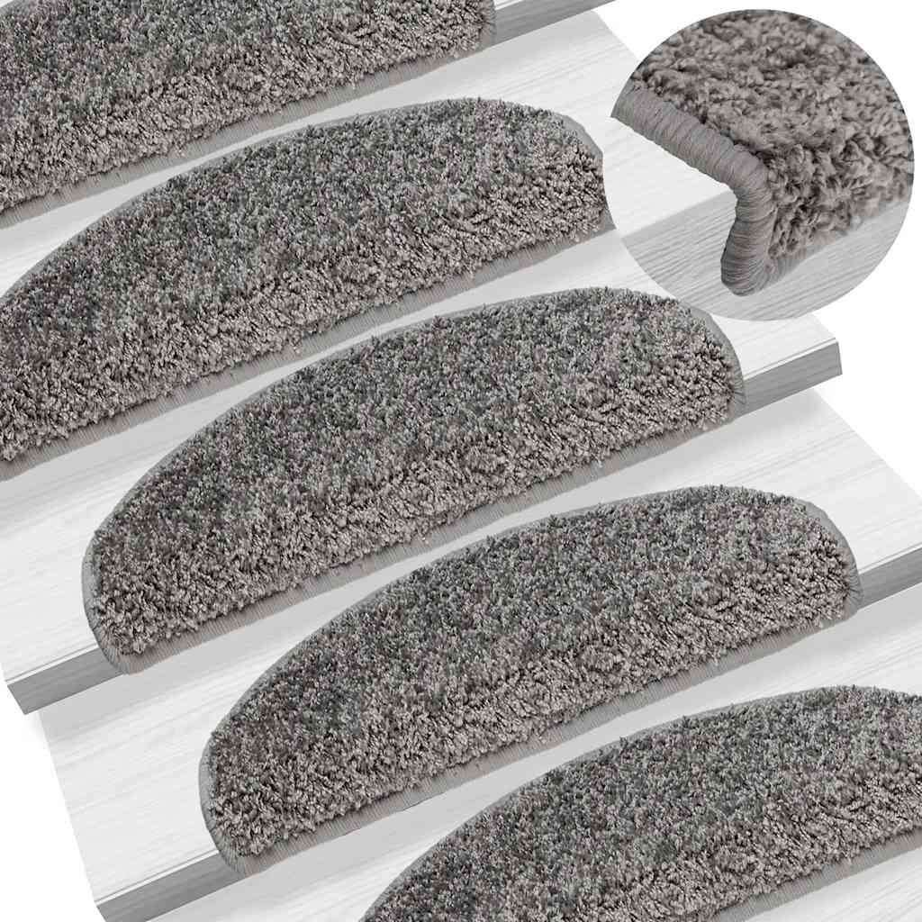 vidaXL Maty na schody 30 szt. 65x21x4 cm Szare półokrągłe duże