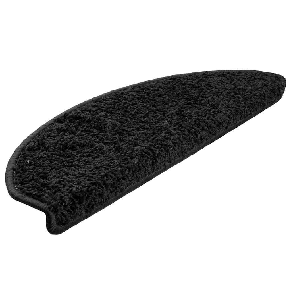 vidaXL Maty na schody 30 szt. 65x21x4 cm Czarne półokrągłe duże