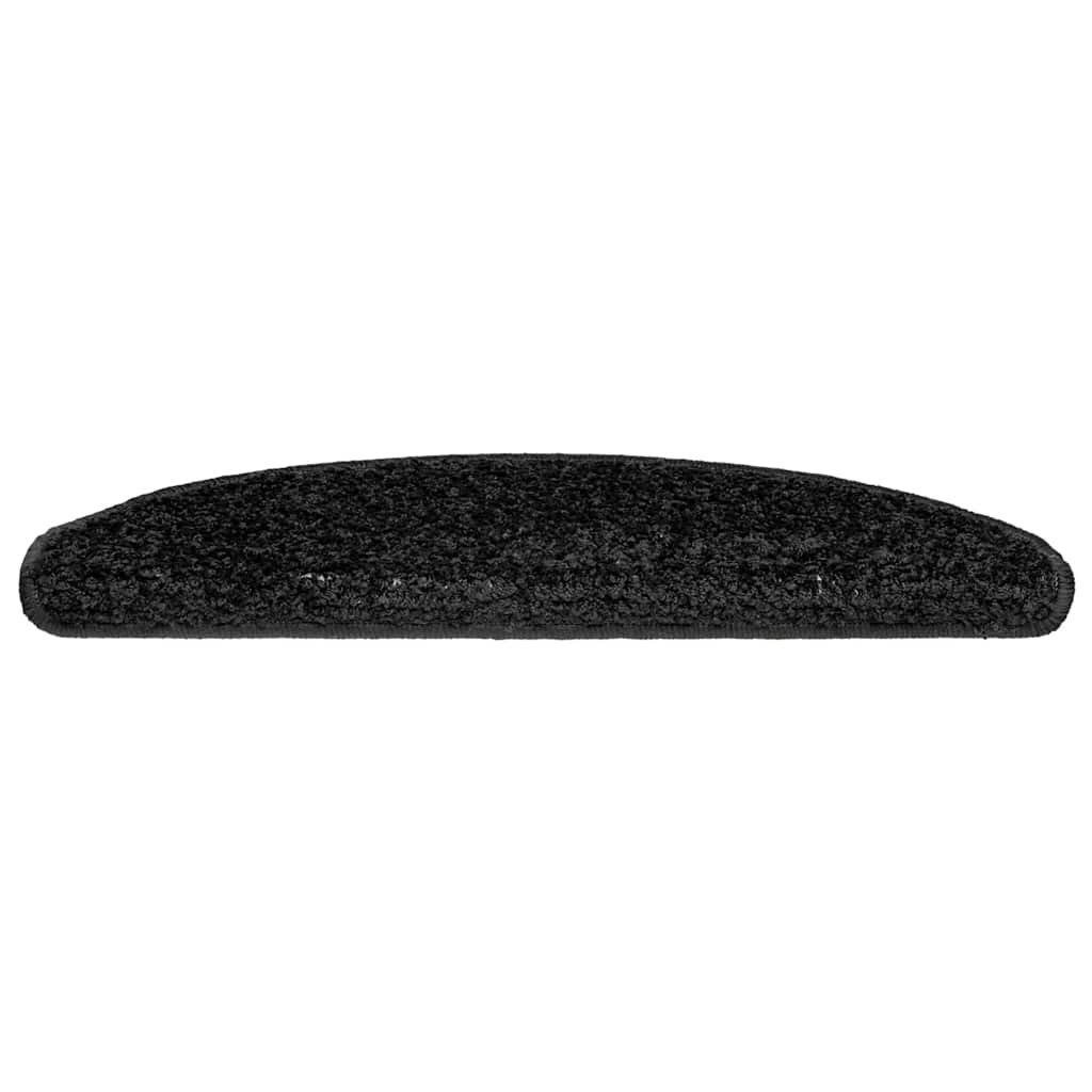 vidaXL Maty na schody 30 szt. 65x21x4 cm Czarne półokrągłe duże