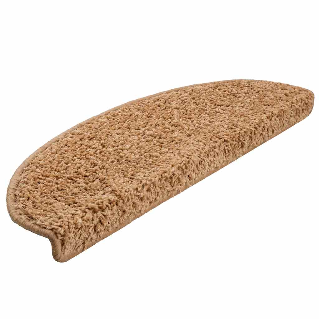 vidaXL Maty na schody 30 szt. 65x21x4 cm Beżowe półokrągłe duże