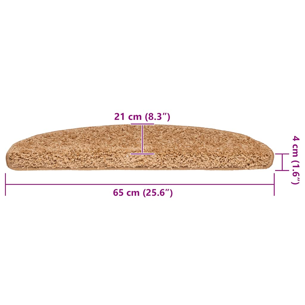 vidaXL Maty na schody 30 szt. 65x21x4 cm Beżowe półokrągłe duże