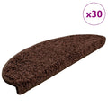 vidaXL Maty na schody 30 szt. 65x21x4 cm Brązowe półokrągłe duże
